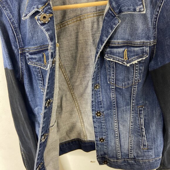 Joe’s Woman Small 2 Tone Denim Snap Button Denim Jean Jacket Joes - Picture 8 of 10